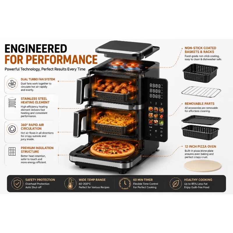 Electric Air Fryer, Pizza Baki - огляд і ціна Air Fryer
